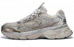 Kappa Anti-Slip Wear-Resistant Low-Top Chunky Sneakers Unisex Brown Gray