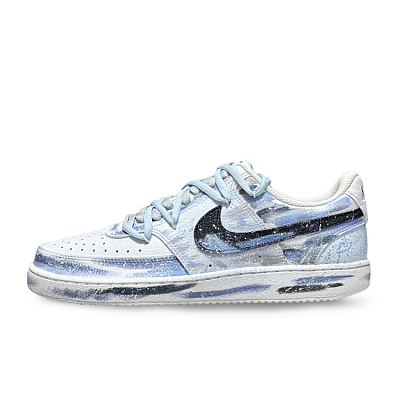Nike Court Vision 1 Skateboard Shoes Unisex Low-Top Blue/White
