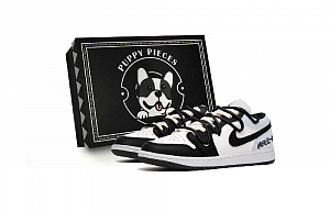Jordan Air Jordan 1 Low Top Vintage Basketball Shoes Men's Black White Blue