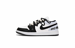 Jordan Air Jordan 1 Low Top Vintage Basketball Shoes Men's Black White Blue 1 2824302