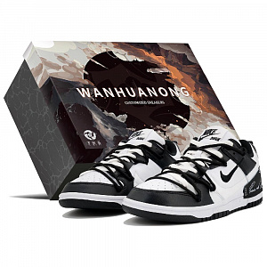 Nike Dunk Disrupt 2 'Panda' Wan Hua Nong, Peace And Love White, Box Low top Skateboard Shoes Women's Black White