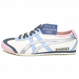 Onitsuka Tiger MEXICO 66 Slip-on Kaleidoscope Box Anti-Slip Wear-Resistant Low-Top Casual Shoes Unisex Pink Blue Silver 1 2825528