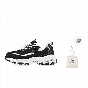 Skechers D'LITES 1.0 Low Top Chunky Sneakers Women's Black White