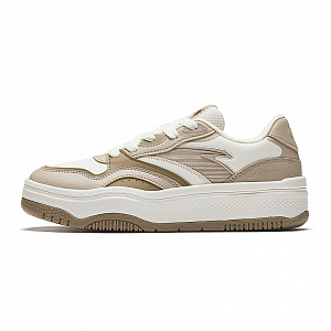 Anta Street Play Series Anti Slip Wear Resistant Low Top Skateboard Shoes Women's White Brown