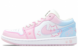 Jordan Air Jordan 1 Vintage Basketball Shoes Women's Low top White Pink Blue 1 2825960