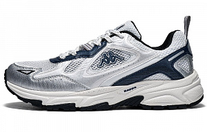 Kappa Anti-Slip Wear-Resistant Low-Top Chunky Sneakers Unisex Blue And White Silver