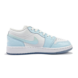 Jordan Air Jordan 1 Wear-Resistant Low-Top Vintage Basketball Shoes GS White Blue 1 2826213