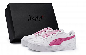 PUMA Skye Non slip Lightweight Low top Skateboard Shoes Women's White Rose Red