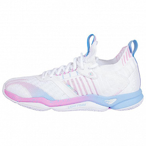 LiNing Raid Slip-Resistant Breathable Low-Top Badminton Shoes Unisex White Pink