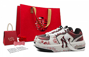 MLB Chunky Liner Skateboard Shoes Unisex Low top Beige Red Black
