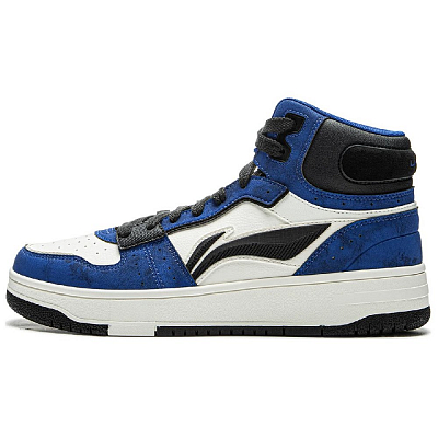 LiNing Tianji Soft Hi Non-slip Lightweight Mid-Top Skateboard Shoes Men's White Blue Black