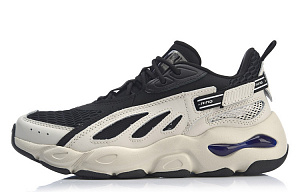 LINING Butterfly Lite Leather Men's Dad Shoes - White/Black/Dark Blue