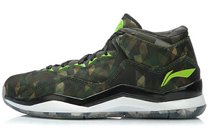 LiNing WOW 3 Mid top Basketball Shoes Men's Green Black White