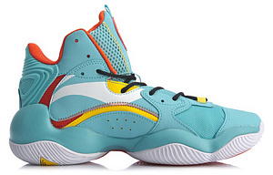 LiNing Power 6 V2 Cushioned Slip-Resistant Mid-Top Basketball Shoes Men's Blue 1 2831037