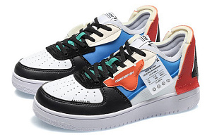 LiNing CF De Sequencing Anti Slip Wear Resistant Low Top Skateboard Shoes Women's Black White Blue 2 2831940