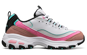 Skechers D'LITES 1.0 Candy Bear, Peach Filled Candy Low Top Chunky Sneakers Women's White Pink 1 2832055