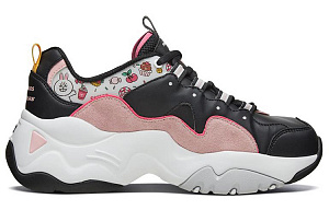 Skechers X Line Friends D'Lites 3.0 Low top Clunky Shoes Black/Pink Women's 1 2833493