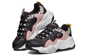 Skechers X Line Friends D'Lites 3.0 Low top Clunky Shoes Black/Pink Women's 2 2833494