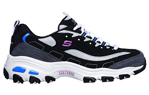 Skechers D Lites Low Top Running Shoes Black/Blue Women's 1 2834231