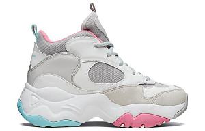 Skechers D'LITES 3.0 Wear-Resistant Mid-Top Casual Shoes Women's Gray Blue Pink 1 2835030