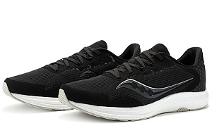 Saucony Freedom 4 Cushioning Anti-Slip Wear-Resistant Breathability Low-Top Casual Running Shoes Men's Black White 2 2835307