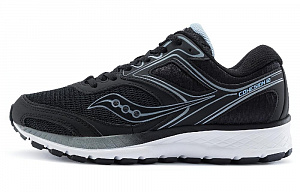 Saucony Cohesion 12 Cushioning, Slip Resistant, Abrasion Resistant, Breathable Low Top Running Shoes Women's Black Blue