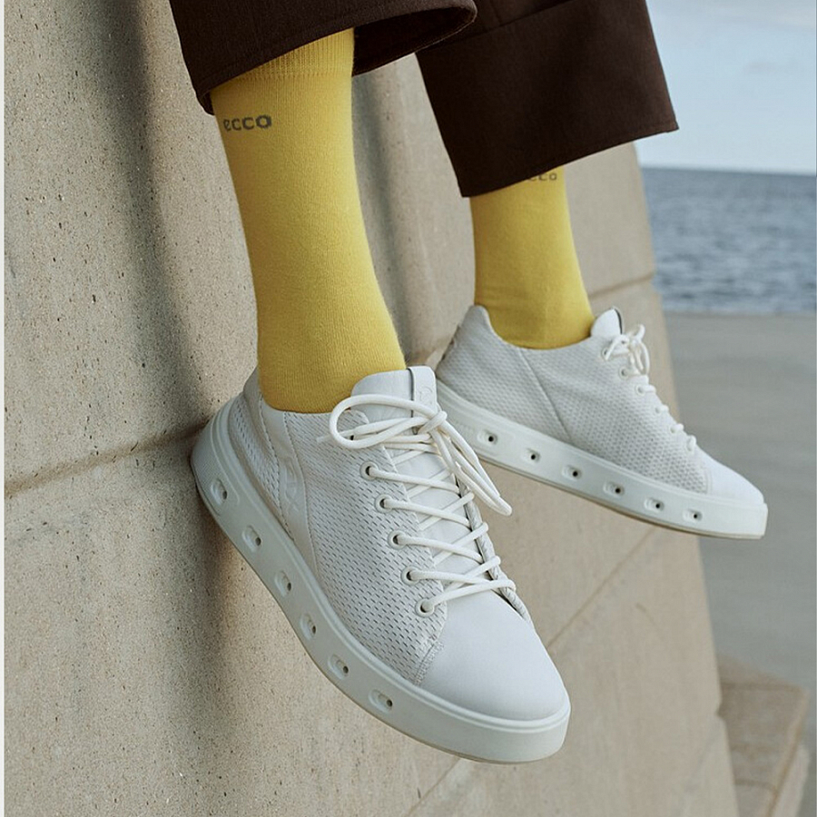 Ecco Skateboard Shoes Women's Low-Top White