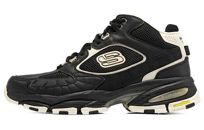 Skechers Vigor 3.0 Cushioning Anti-Slip And Wear-Resistant Mid-Top Chunky Sneakers Men's Black White