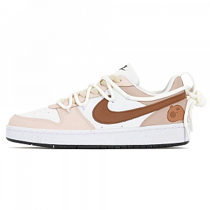 Nike Court Borough Joy Lemon Anti-Slip Wear-Resistant Low-Top Skateboard Shoes GS White Umber