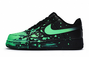 Nike Air Force 1 07 811 Manufacture Crazy Graffiti Green Special Shoe Box Low-Top Skateboard Shoes Unisex Black Green 1 2849557