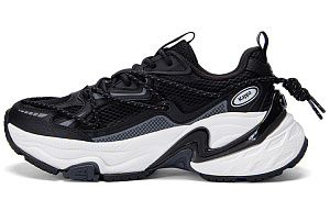 Kappa Anti-Slip Wear-Resistant Low-Top Chunky Sneakers Unisex Black 1 2849947