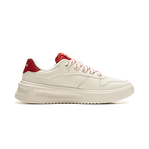 LiNing Sky Cloud Slip Resistant, Abrasion Resistant, Breathable Low Top Skateboard Shoes Women's White Red 1 2850375