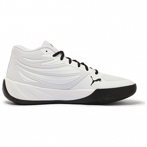 PUMA Court Anti Slip Wear Resistant Mid Top Basketball Shoes Unisex White Black 1 2850445
