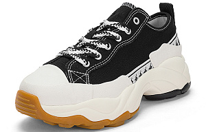 Kappa Anti Slip Wear Resistant Low Top Canvas Shoes Women's Black White 1 2852035