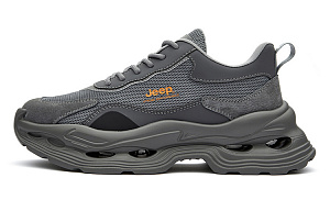 Jeep Anti Slip And Wear Resistant Breathable Low Top Sports Casual Shoes Men's Gray