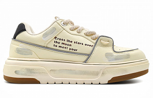 MLB Chunky Liner Anti-Slip And Wear-Resistant Height Increasing Low-Top Skateboard Shoes Unisex Light Yellow 1 2855239