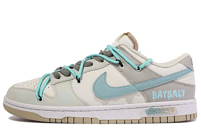 Nike Dunk Quick Dry, Abrasion Resistant, And Balanced Low Top Skateboard Shoes Men's Beige White Blue