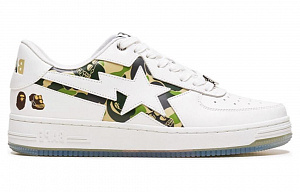 A BATHING APE Wear-Resistant Low-Top Skateboard Shoes Men's White 1 2864514