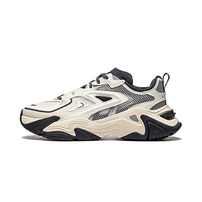 LiNing CF Qianxing Strategy SS Cushioning Rebound Low-Top Casual Shoes Women's Ash Ecru
