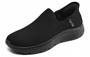 Skechers Slip Ins Wear-Resistant Breathable Cushioning Low-Top Casual Shoes Women's Black 1 2870422