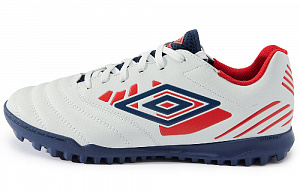 Umbro TF Rubber Broken Studs Artificial Ground Wear-Resistant Soccer Shoes Men's White Blue Red