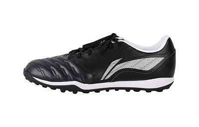 LiNing TF Rubber Broken Studs Cushioning, Slip Resistant, And Abrasion Resistant Soccer Shoes Men's Black
