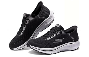 Skechers Cushioning Wear-Resistant Low-Top Running Shoes Men's Black White 1 2875483