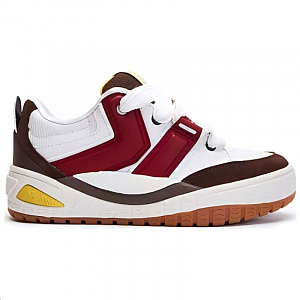 Kappa Anti Slip Wear Resistant Low Top Skateboard Shoes Unisex White Brown Red 1 2878296