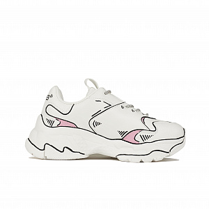 MLB Big Ball Chunky Kuji Cushioning Support Low-Top Chunky Sneakers Unisex White Pink 1 2878660