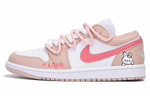Jordan Air Jordan 1 Chestnut Slip Resistant Coverage Low top Vintage Basketball Shoes Unisex Pink White 1 2879463