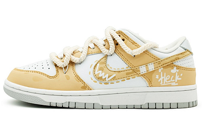 Nike Dunk Low 'Neutral Grey' Low-Top Skateboard Shoes GS Nappuri Yellow