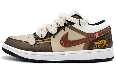 Jordan Air Jordan 1 'Panda' Panda Low-Top Vintage Basketball Shoes Women's Beige Brown