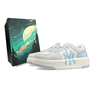MLB Chunky Liner 24SS Wear-Resistant Slip-Resistant Low-Top Skateboard Shoes Unisex Blue Gray