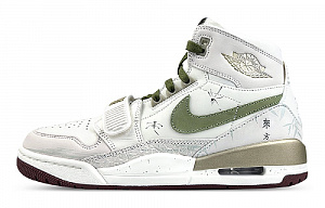Jordan Legacy 312 Slip-Resistant High-Top Vintage Basketball Shoes Men's White Green